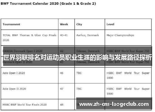 世界羽联排名对运动员职业生涯的影响与发展路径探析